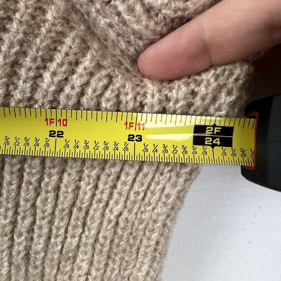 TopShop Women’s Beige Knit V Neck Sweater Balloon Sleeves Size 12 - Picture 8 of 9